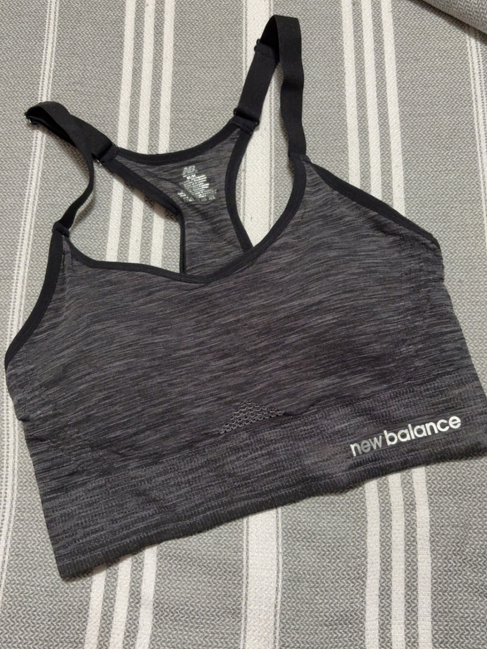 New Balance Women's Charcoal Heather Racerback Sports Bra